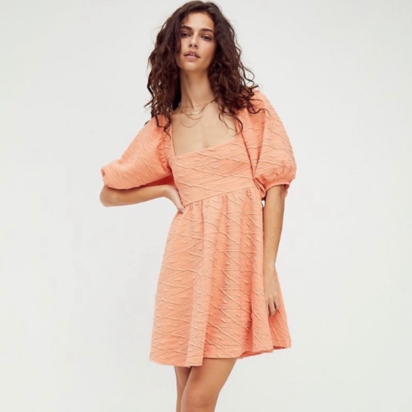 Free People Violet Mini Dress Grapefruit Medium M - Picture 9 of 11